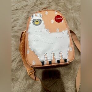 3 SPROUTS Llama Peach Toddler Crossbody Lunch Bag Insulated for School Daycare